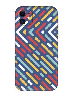 Colored Lines Embossed Soft Silicone Case for Apple Iphone 11