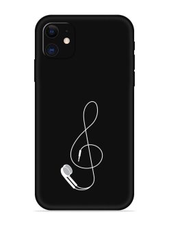 Music Earphone Vector Embossed Soft Silicone Case for Apple Iphone 11
