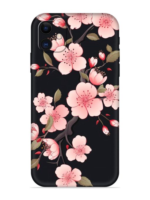 Cherry Blossom Embossed Soft Silicone Case for Apple Iphone 11