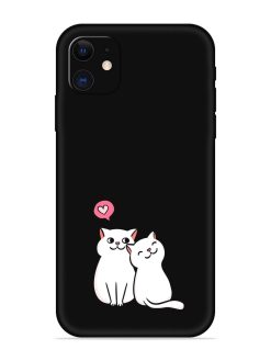 Cute Loving Cats Embossed Soft Silicone Case for Apple Iphone 11