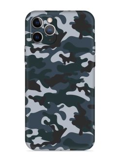 Dark Blue Army Military Art Embossed Soft Silicone Case for Apple Iphone 11 Pro