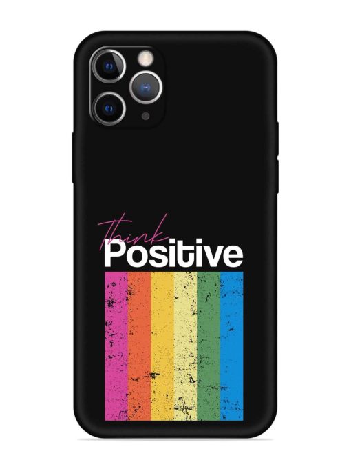 Think Positive Typography Embossed Soft Silicone Case for Apple Iphone 11 Pro Edge Zapvi