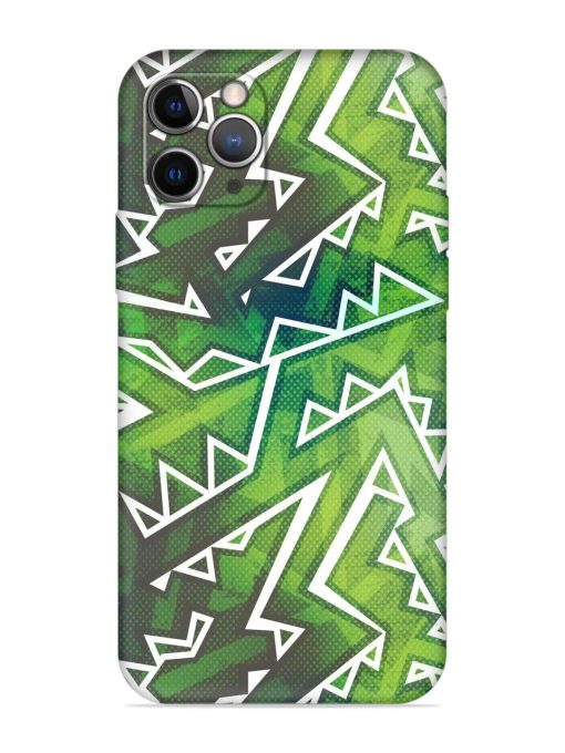 Green Graffiti Seamless Embossed Soft Silicone Case for Apple Iphone 11 Pro Edge Zapvi