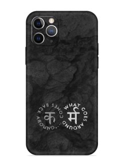 Karma Hindi Word Embossed Soft Silicone Case for Apple Iphone 11 Pro