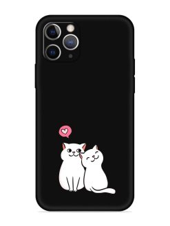 Cute Loving Cats Embossed Soft Silicone Case for Apple Iphone 11 Pro
