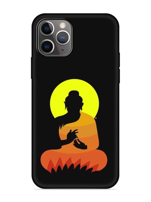 Buddha Art Black Embossed Soft Silicone Case for Apple Iphone 11 Pro Max Edge Zapvi