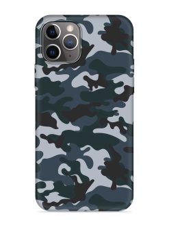 Dark Blue Army Military Art Embossed Soft Silicone Case for Apple Iphone 11 Pro Max