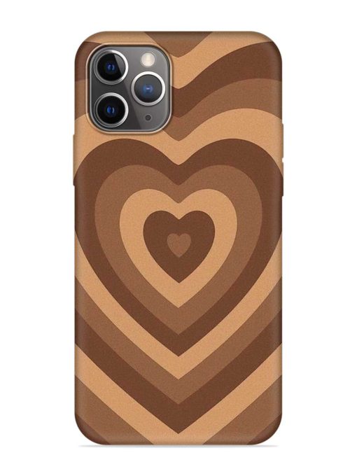 Brown Heart Embossed Soft Silicone Case for Apple Iphone 11 Pro Max