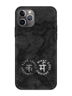 Karma Hindi Word Embossed Soft Silicone Case for Apple Iphone 11 Pro Max