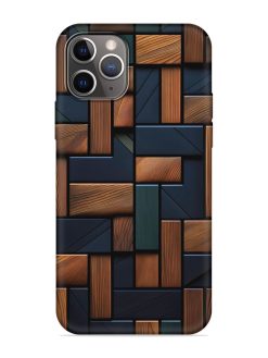 Wooden Background Cubes Embossed Soft Silicone Case for Apple Iphone 11 Pro Max