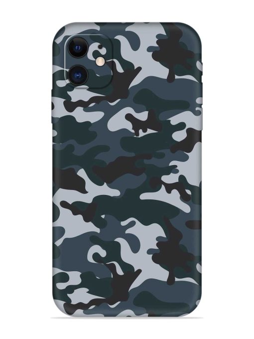 Dark Blue Army Military Art Embossed Soft Silicone Case for Apple Iphone 12 Edge Zapvi