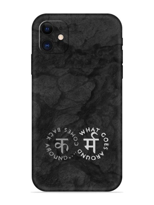 Karma Hindi Word Embossed Soft Silicone Case for Apple Iphone 12