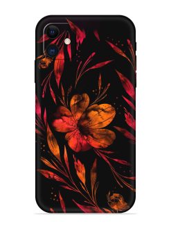 Red Flower Painting Embossed Soft Silicone Case for Apple Iphone 12