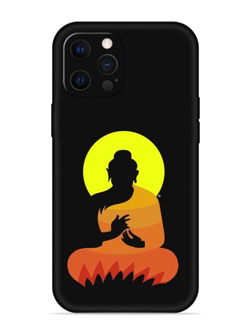 Buddha Art Black Embossed Soft Silicone Case for Apple Iphone 12 Pro