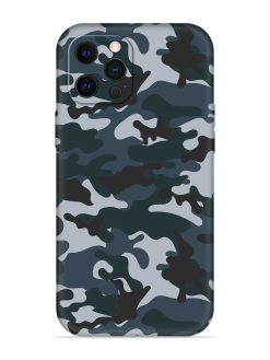 Dark Blue Army Military Art Embossed Soft Silicone Case for Apple Iphone 12 Pro