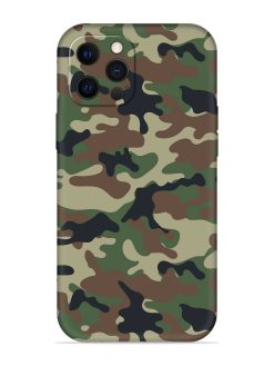 Army Military Camouflage Dark Green Embossed Soft Silicone Case for Apple Iphone 12 Pro