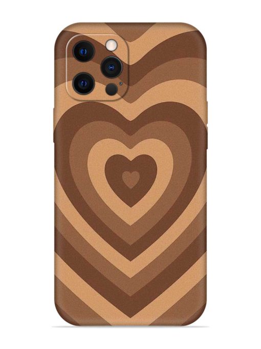 Brown Heart Embossed Soft Silicone Case for Apple Iphone 12 Pro