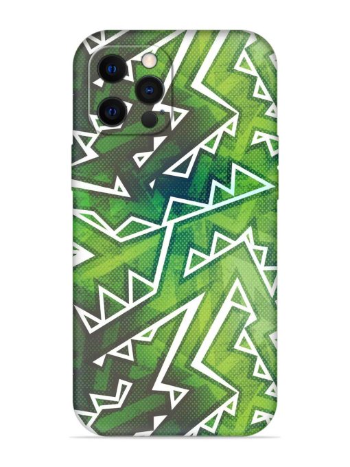 Green Graffiti Seamless Embossed Soft Silicone Case for Apple Iphone 12 Pro Edge Zapvi