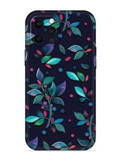 Decorative Watercolor Flower Embossed Soft Silicone Case for Apple Iphone 12 Pro