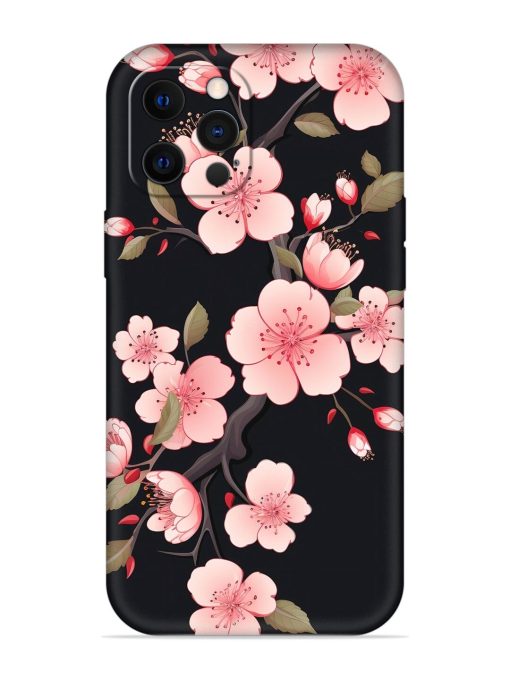 Cherry Blossom Embossed Soft Silicone Case for Apple Iphone 12 Pro