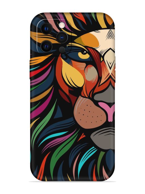 Trippy Lion Art Embossed Soft Silicone Case for Apple Iphone 12 Pro