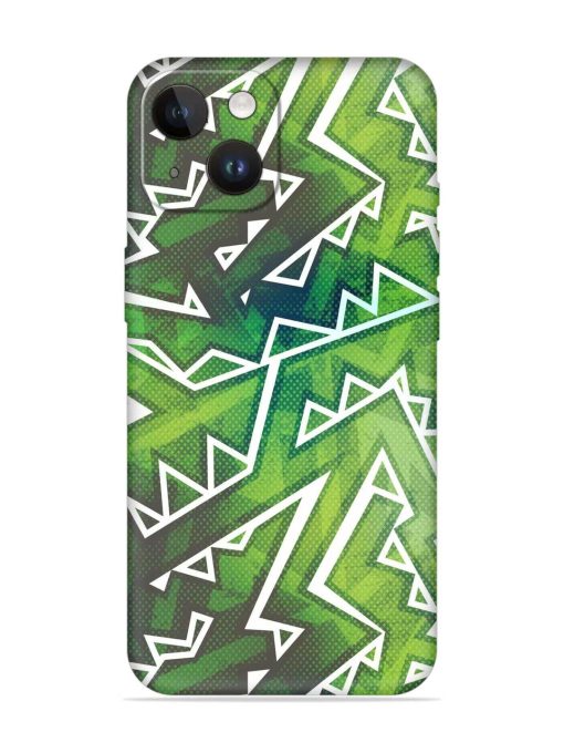 Green Graffiti Seamless Embossed Soft Silicone Case for Apple Iphone 14 Edge Zapvi