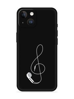 Music Earphone Vector Embossed Soft Silicone Case for Apple Iphone 14