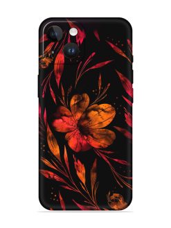 Red Flower Painting Embossed Soft Silicone Case for Apple Iphone 14