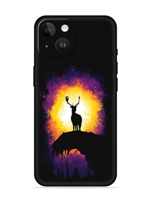 Elk Animal Art Embossed Soft Silicone Case for Apple Iphone 14