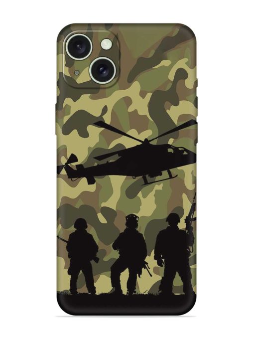 Army Heros Embossed Soft Silicone Case for Apple Iphone 15 Plus