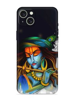 Krishna Art Embossed Soft Silicone Case for Apple Iphone 15 Plus