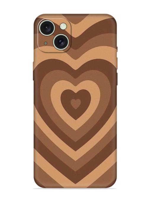 Brown Heart Embossed Soft Silicone Case for Apple Iphone 15 Plus Edge Zapvi