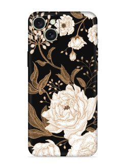 Peonies Roses Floral Embossed Soft Silicone Case for Apple Iphone 15 Plus