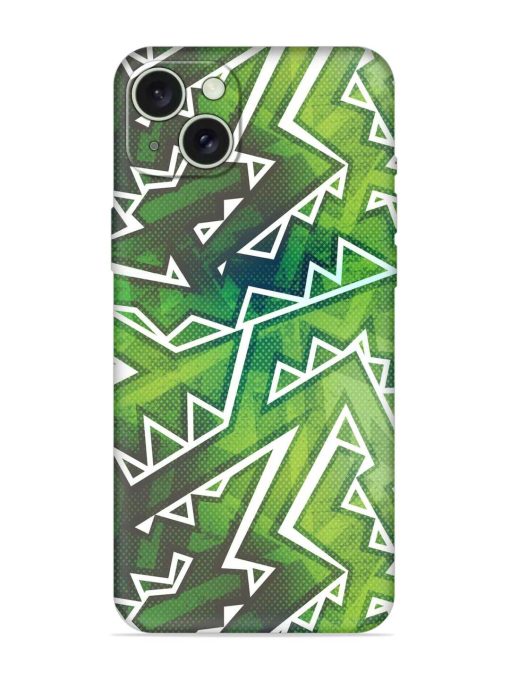 Green Graffiti Seamless Embossed Soft Silicone Case for Apple Iphone 15 Plus Edge Zapvi