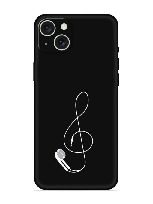 Music Earphone Vector Embossed Soft Silicone Case for Apple Iphone 15 Plus Edge Zapvi