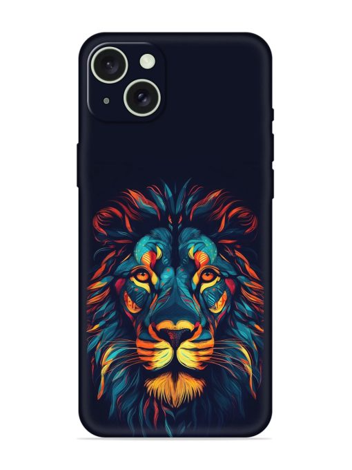 Colorful Lion Embossed Soft Silicone Case for Apple Iphone 15 Plus