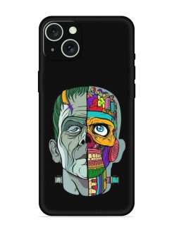Men Vs Skull Embossed Soft Silicone Case for Apple Iphone 15 Plus