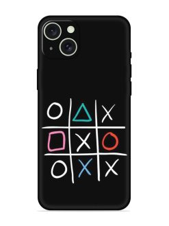 Super Neon Tic-Tac-Toe Embossed Soft Silicone Case for Apple Iphone 15 Plus