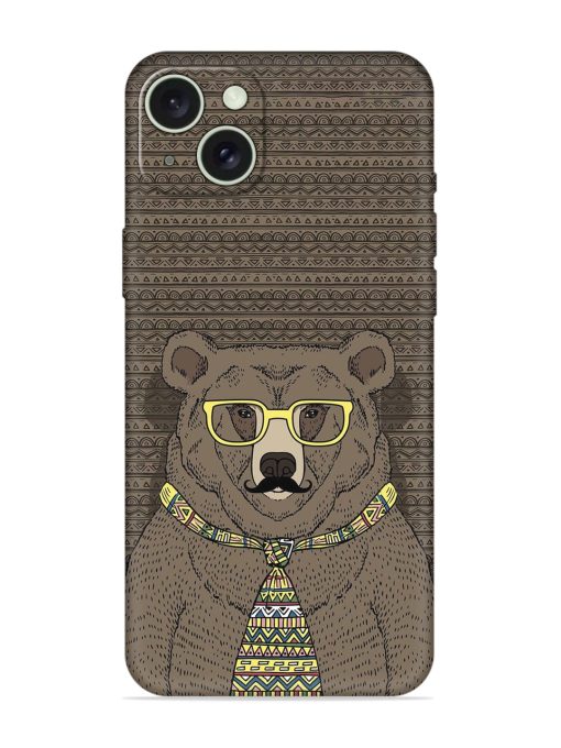 Grizzly Bear Embossed Soft Silicone Case for Apple Iphone 15 Plus Edge Zapvi