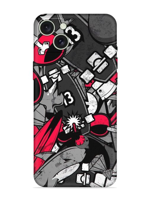 Fictional Doodle Embossed Soft Silicone Case for Apple Iphone 15 Plus