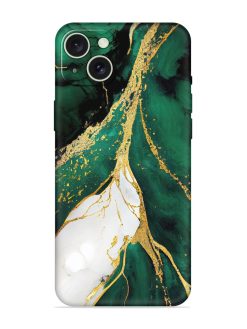 Blue Marble Art Embossed Soft Silicone Case for Apple Iphone 15 Plus