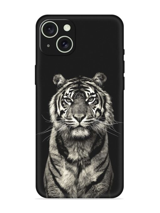 Tiger Art Embossed Soft Silicone Case for Apple Iphone 15 Plus