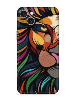 Trippy Lion Art Embossed Soft Silicone Case for Apple Iphone 15 Plus