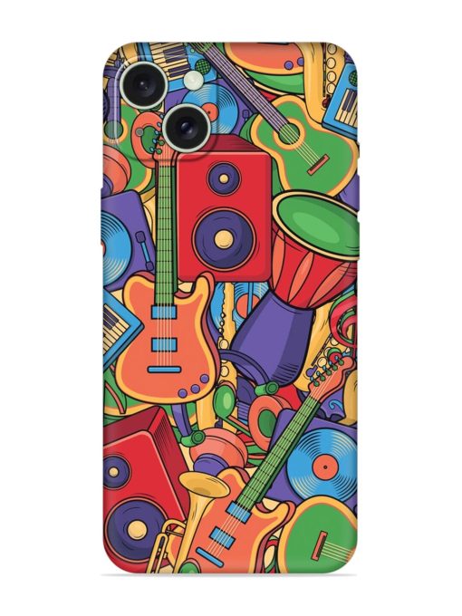 Colorful Music Art Embossed Soft Silicone Case for Apple Iphone 15 Plus