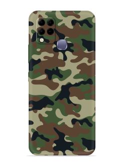 Army Military Camouflage Dark Green Embossed Soft Silicone Case for Infinix Hot 10S