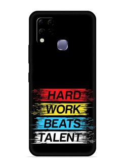 Hard Work Beats Embossed Soft Silicone Case for Infinix Hot 10S