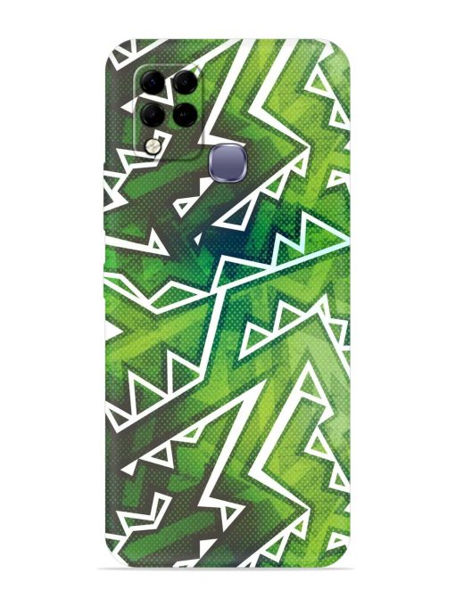 Green Graffiti Seamless Embossed Soft Silicone Case for Infinix Hot 10S