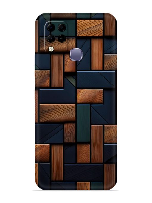 Wooden Background Cubes Embossed Soft Silicone Case for Infinix Hot 10S