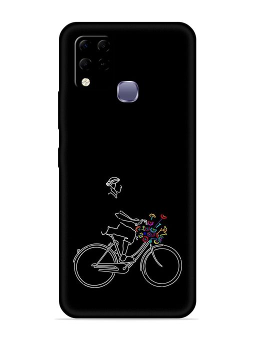 Minimalist Cycle Art Embossed Soft Silicone Case for Infinix Hot 10S Edge Zapvi