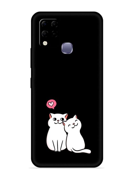 Cute Loving Cats Embossed Soft Silicone Case for Infinix Hot 10S